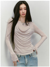 Fake Two-Piece Knit Long-Sleeve Blouse - CHINASQUAD