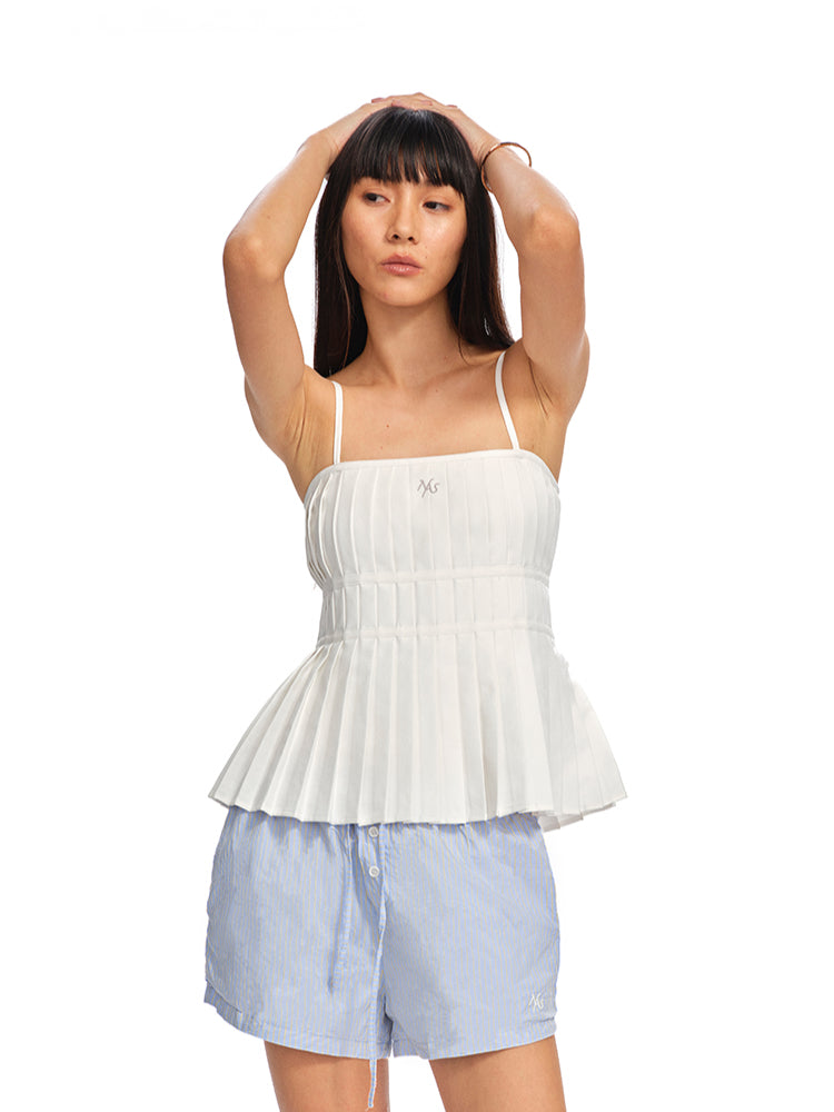 Off-The-Shoulder Backless Waist-Cinching Vest Sling - CHINASQUAD