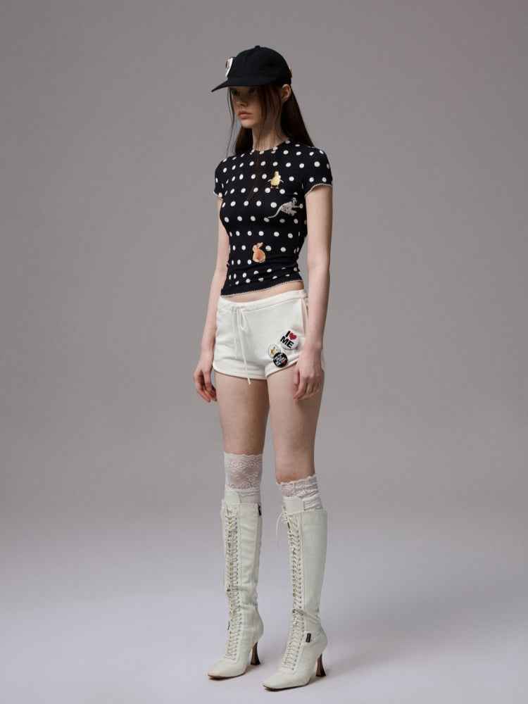 Cats &amp; Dogs Love Polka Dot Print T-Shirt - CHINASQUAD