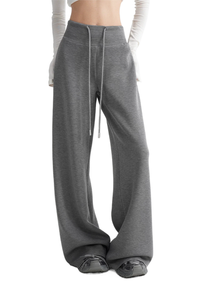 High-Waisted Knit Wide-Leg Trousers
