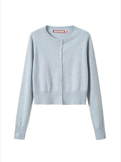 Gray &amp; Blue Spring Knit Cardigan