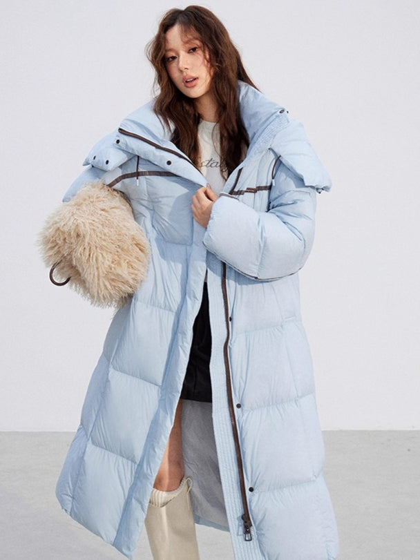 Down Hooded Longline Puffer Coat