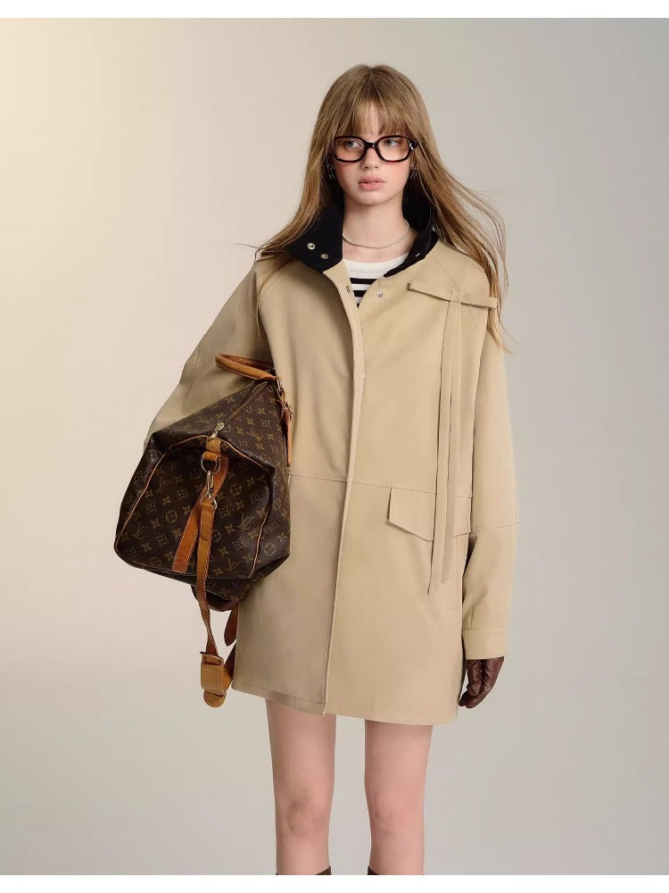 Detachable Butterfly Knot Trench Coat