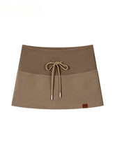 Patchwork Drawstring Bodycon Skirt - CHINASQUAD