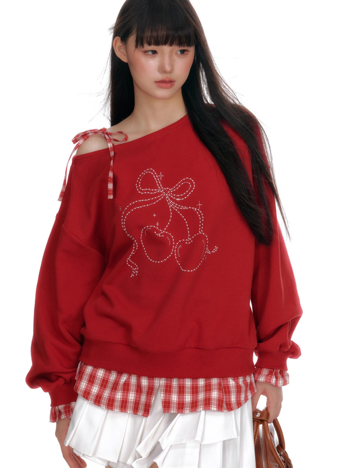 Faux Layered Off-Shoulder Sweatshirt