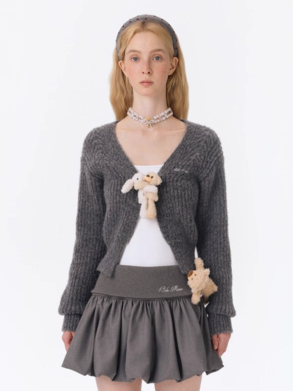 Hug Doll Fitted Knit Cardigan