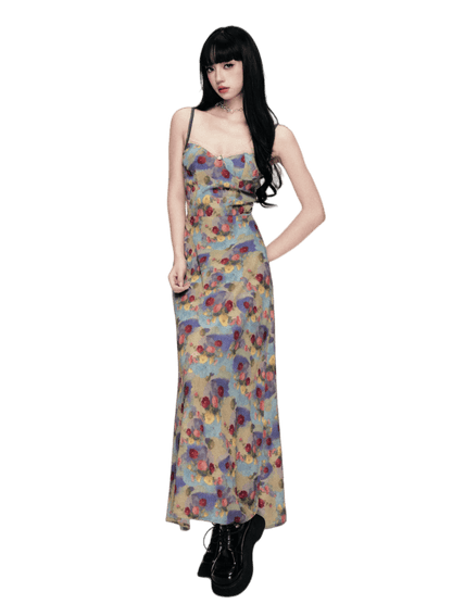 French Vintage Floral Slip Dress