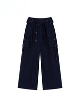 Folded Waist Three-Dimensional Pocket Casual Pants - CHINASQUAD