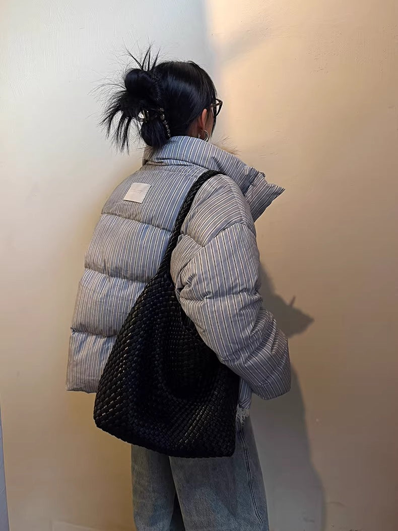 Spray-Dyed Panelled Down Jacket