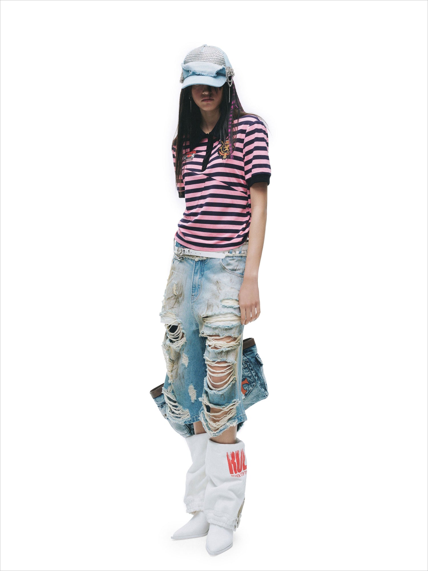 Mud-Dyed Punk Grunge Mid-Length Shorts