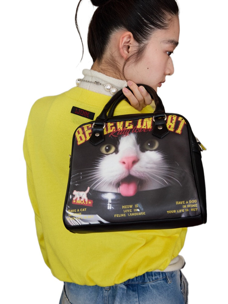 Classic Cat &amp; Dog Boston Handbag - CHINASQUAD