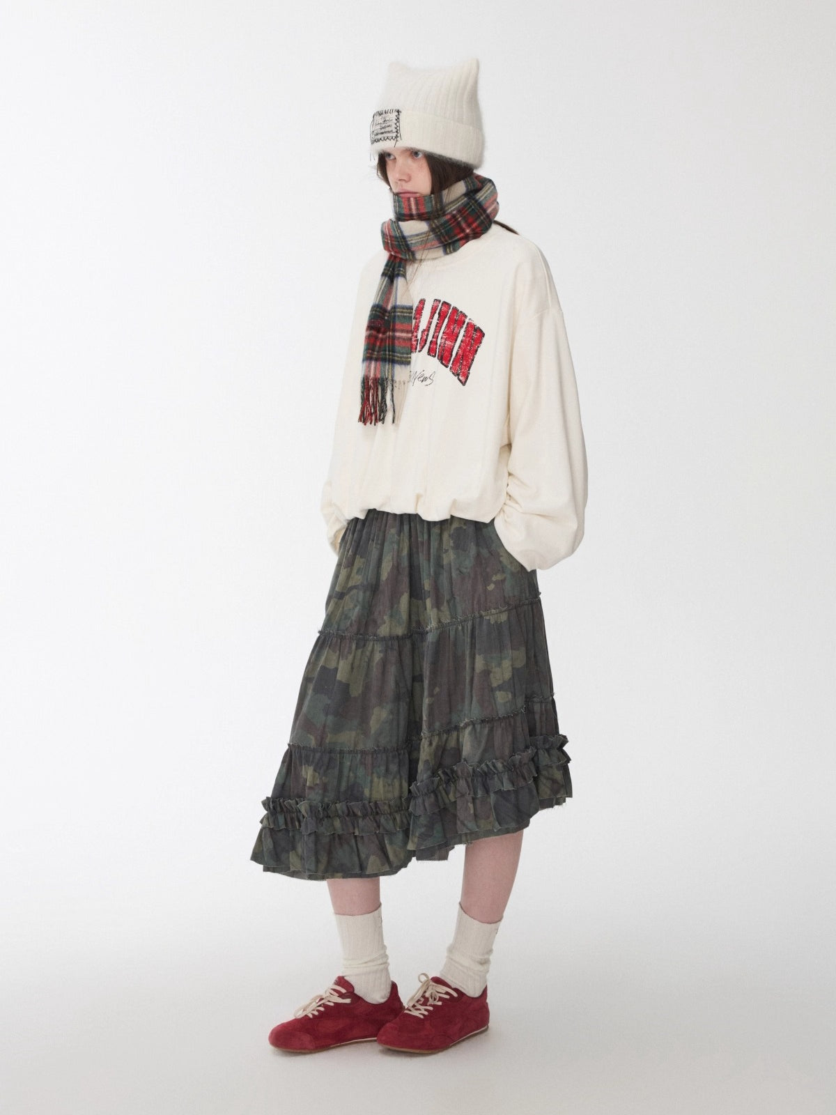 Vintage Letter Print Oversized Sweatshirt