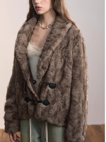 Reversible Faux Fur Toggle Jacket