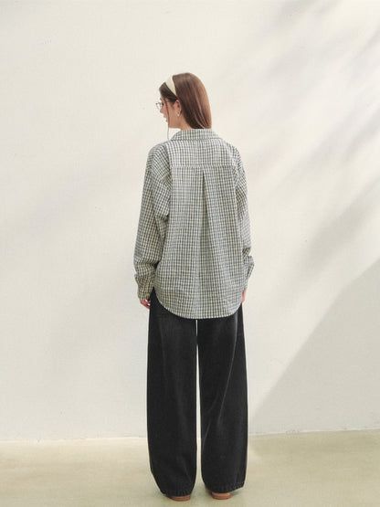 Checked Panel Tie-Waist Jeans - CHINASQUAD