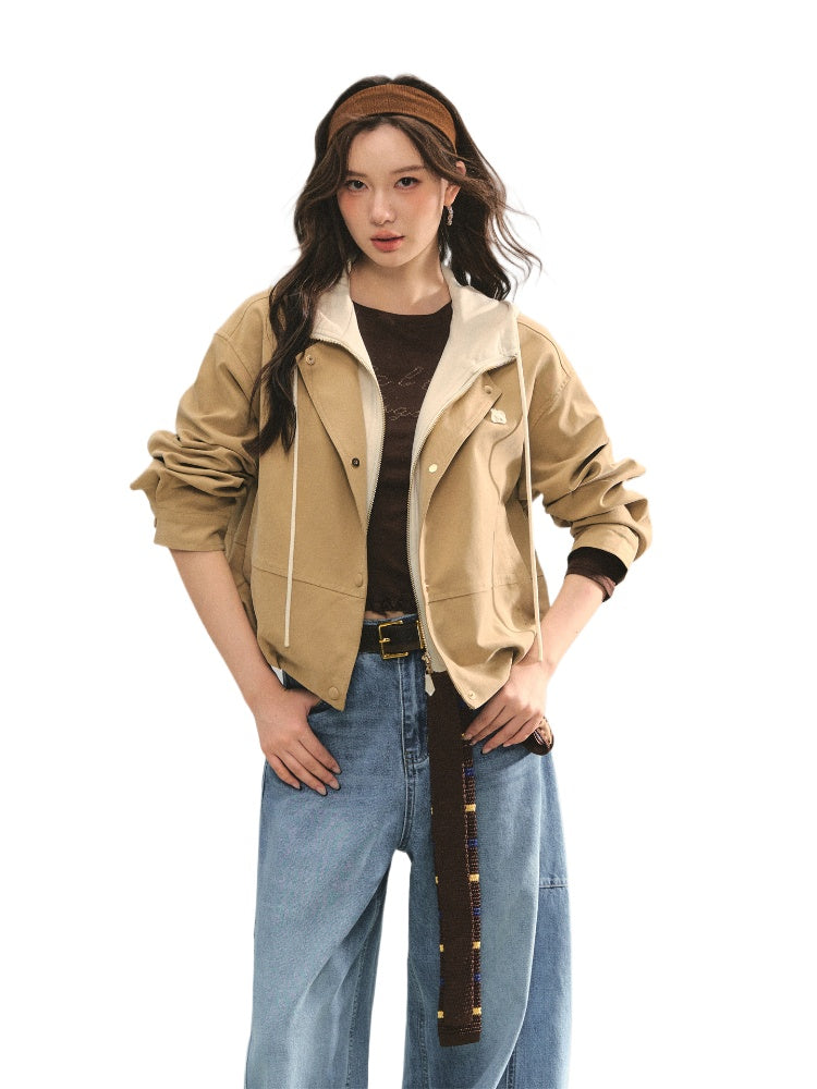 Two-piece Spliced Color-block Hooded Jacket - CHINASQUAD