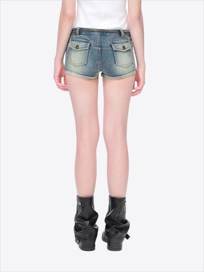 Metal Chain Low-Rise Denim Hot Shorts