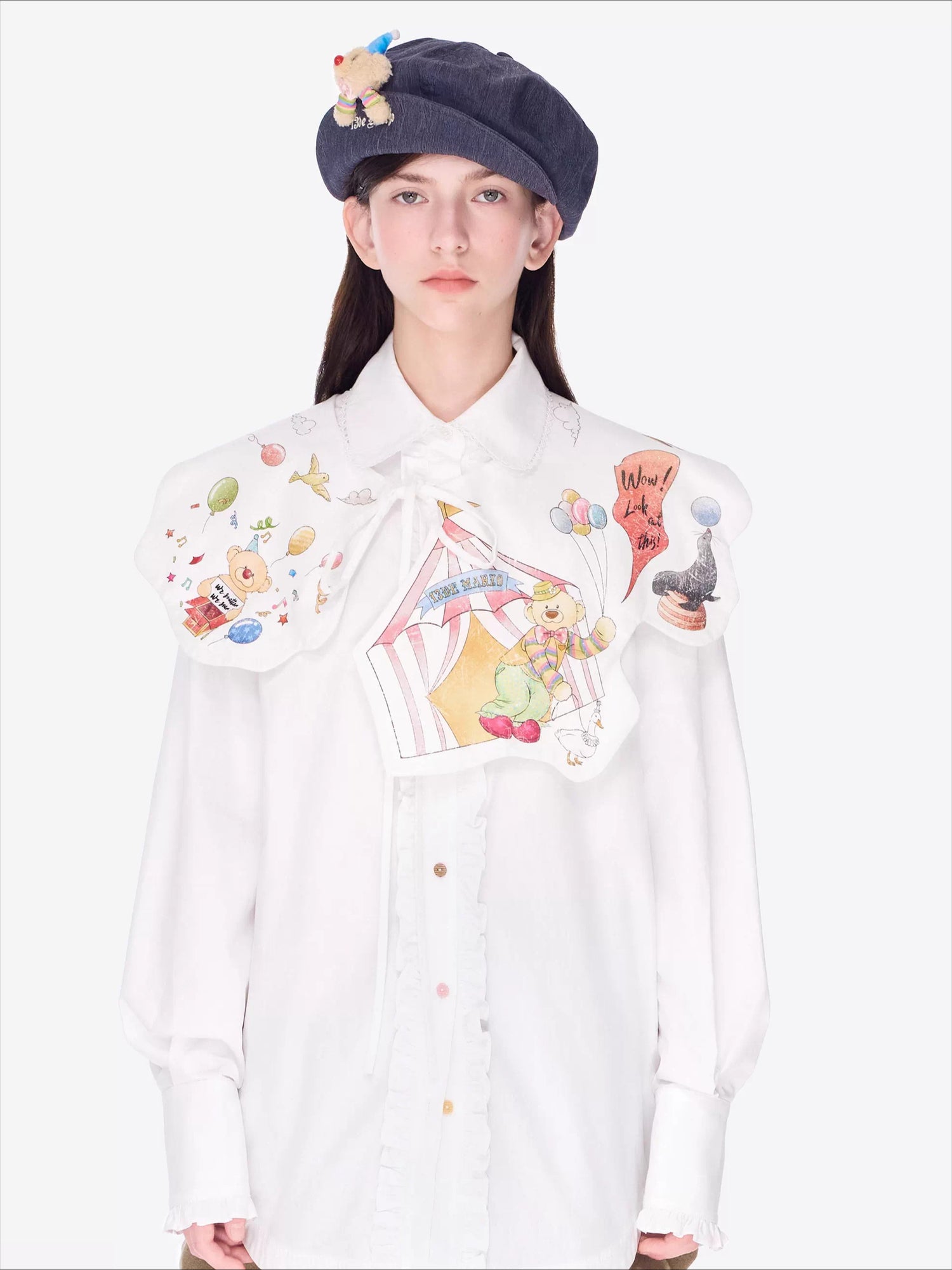 Detachable Cape Shirt Mid-Length Jacket