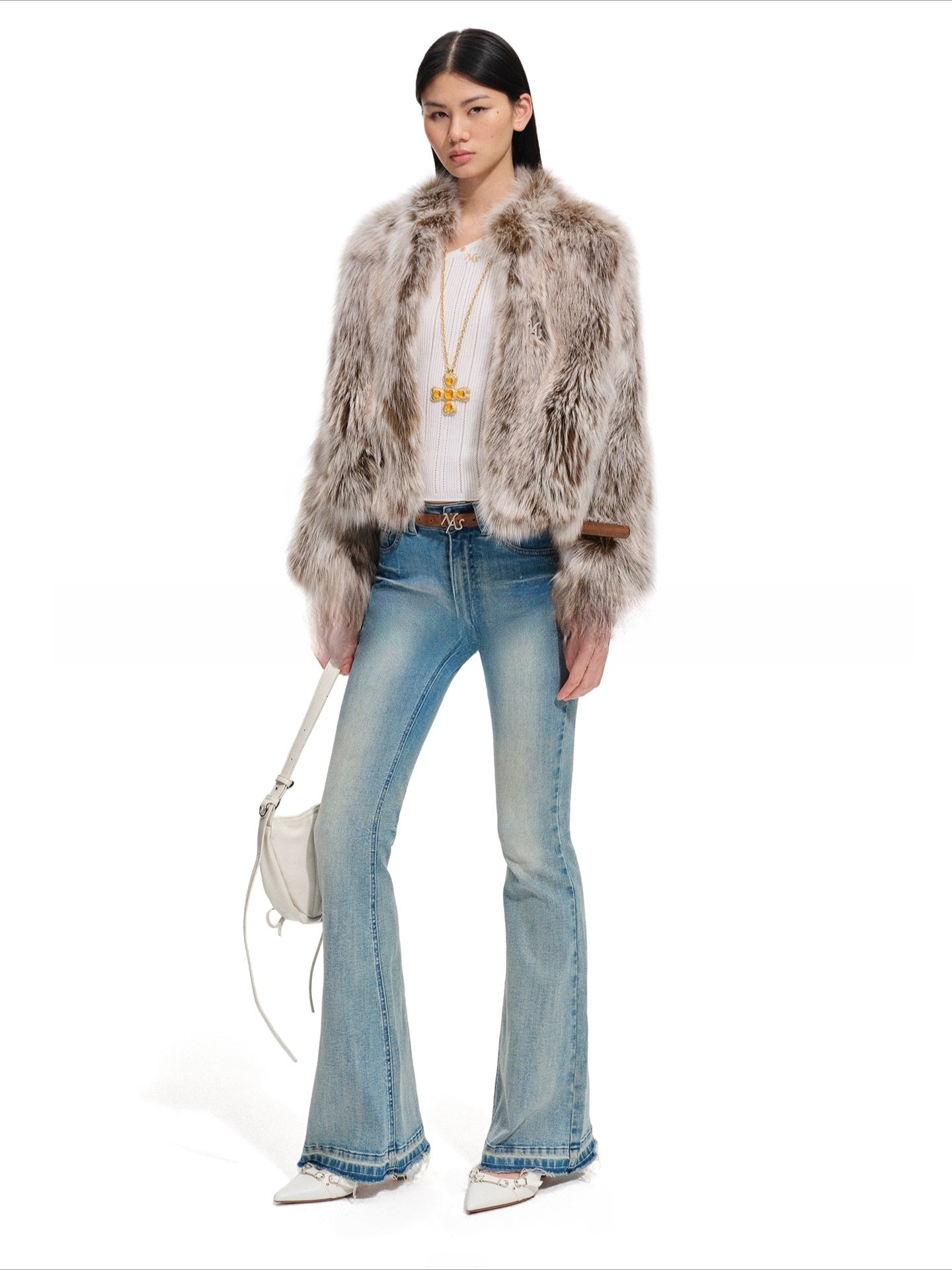 Fox Fur Stand-Collar Jacket