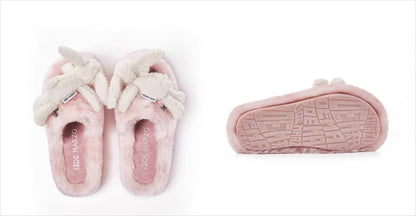 Logo Furry Plush Slipper