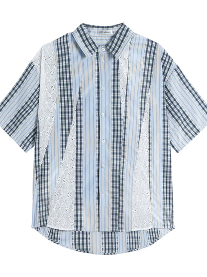 Lace - Plaid Embroidered Shirt - CHINASQUAD