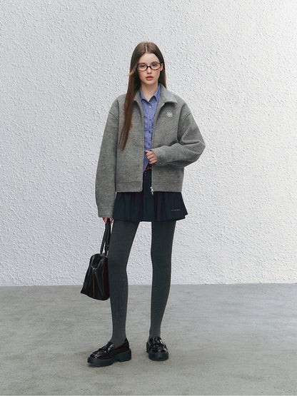 Two-Tone Lapel Woolen Jacket