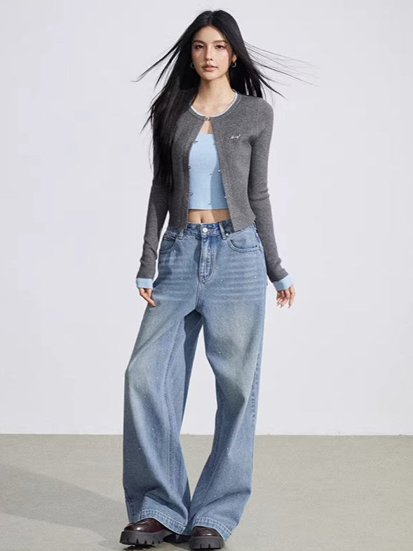 Contrast Layered Knit Slim Base Layer