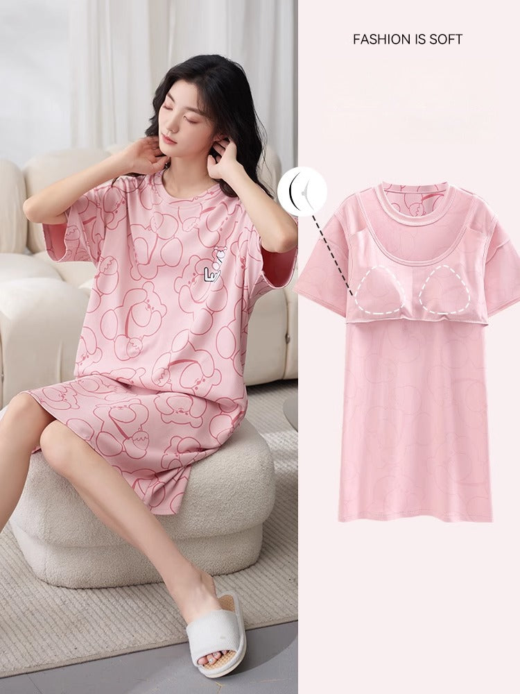 Cotton Round-neck Nightdresses