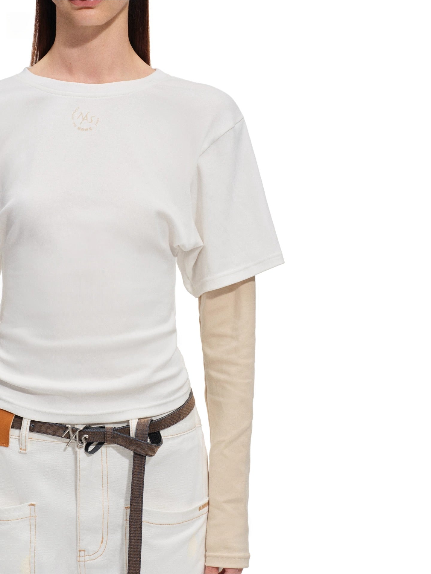 Contrast Paneled Long-Sleeve Tee