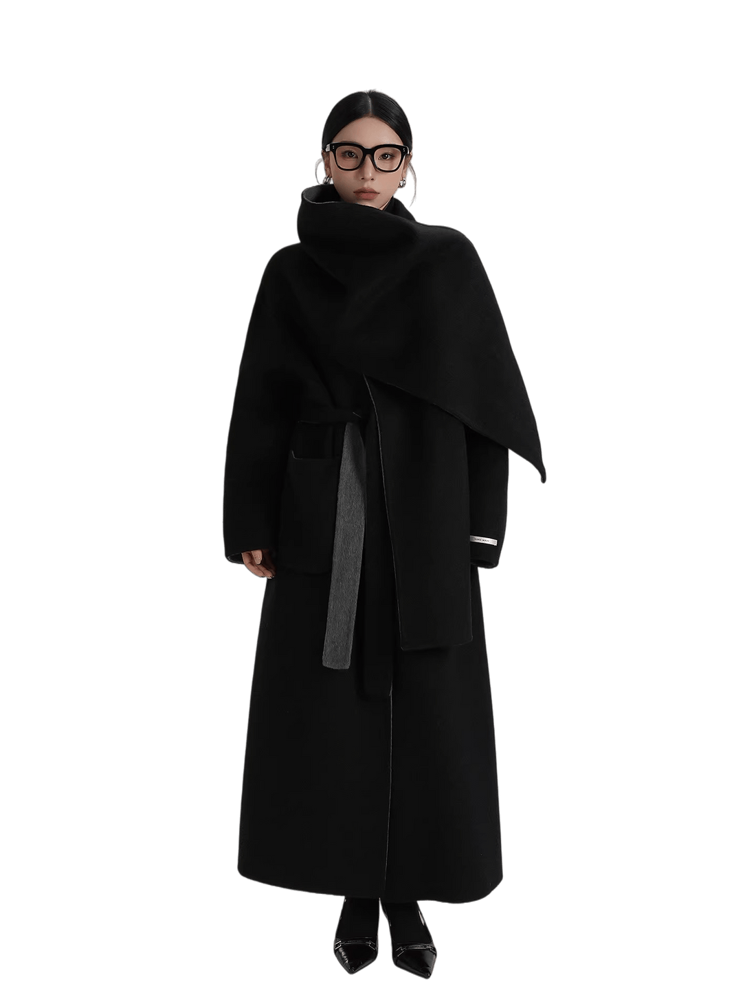 Two-Tone Double-Faced Wool Long Coat