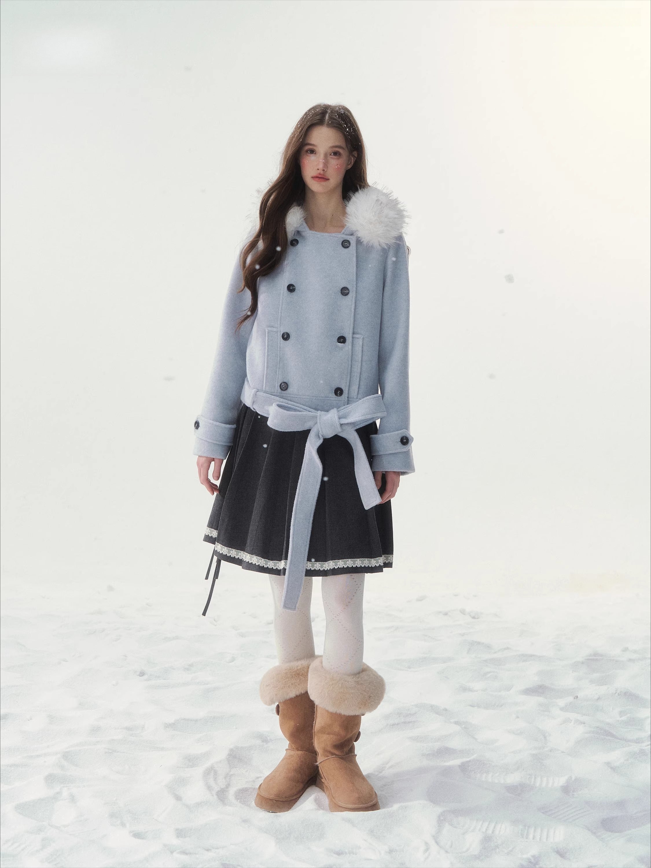 Vintage Double-Breasted Wool-Blend Jacket