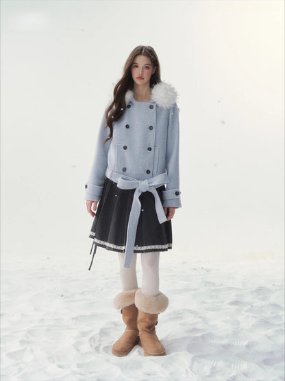 Vintage Double-Breasted Wool-Blend Jacket