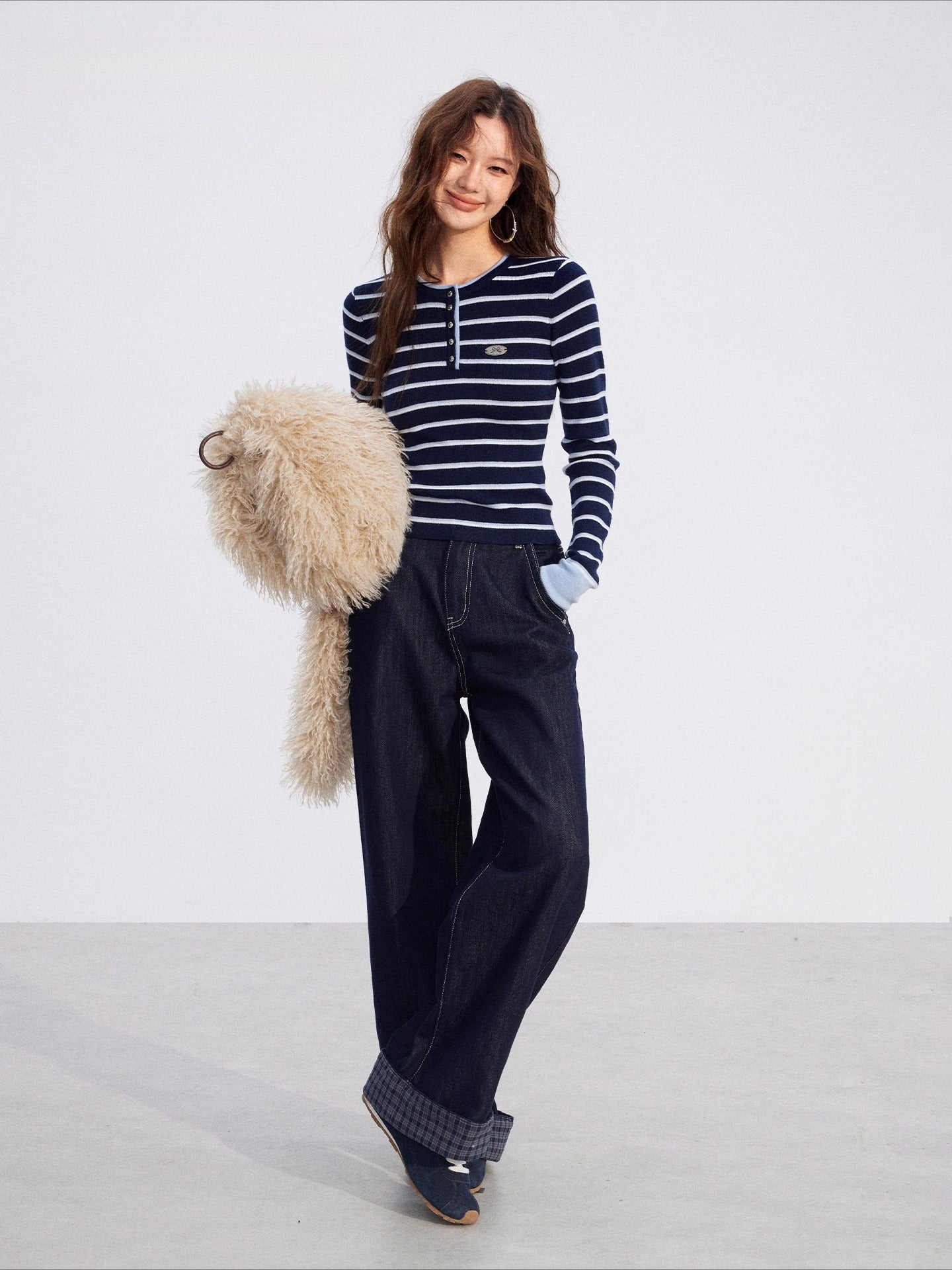 Contrast Striped Wool-Blend Knit Turtleneck