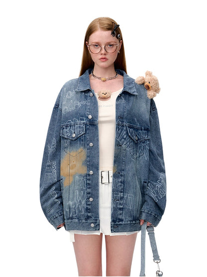 Full Graffiti Denim Jacket