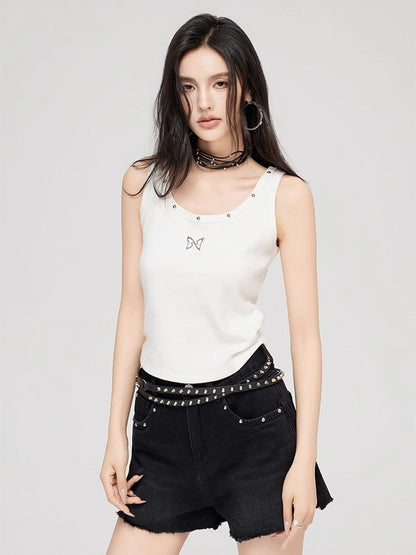 Butterfly Charm U-Neck Tank Top