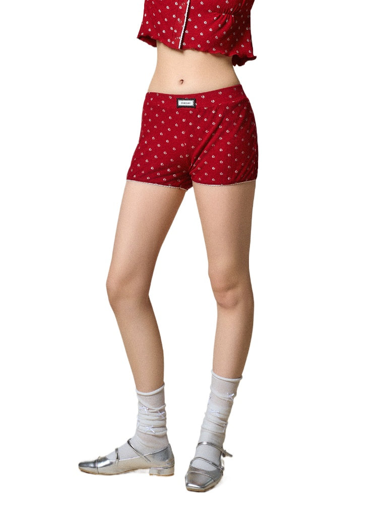 Silver Logo Low-Waist Shorts