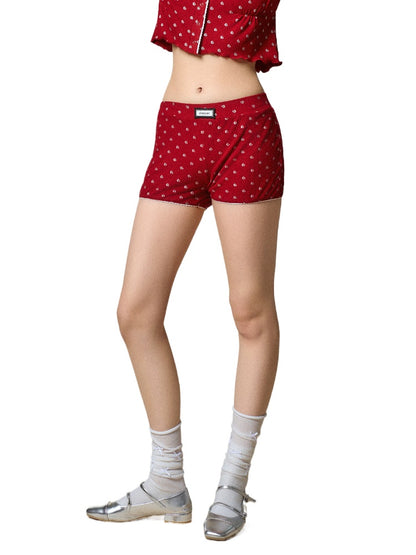 Silver Logo Low-Waist Shorts