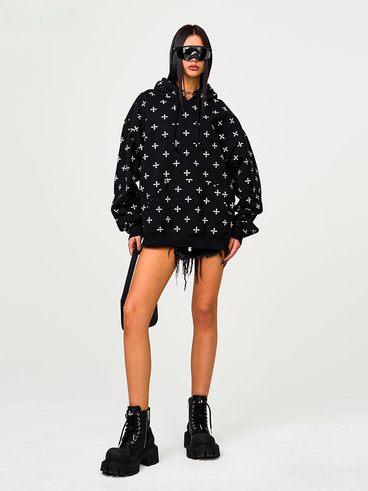 Black Garden Oversized Hoodie