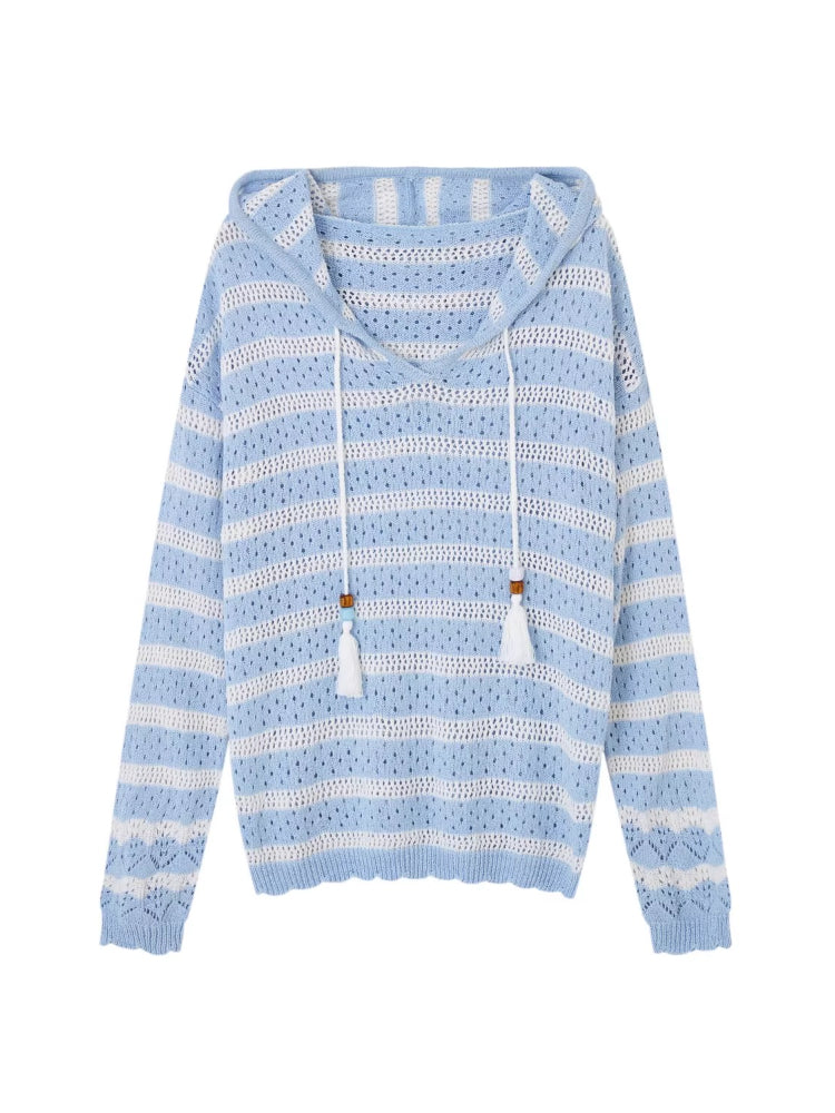 Nautical Loose Hollow Hoodie
