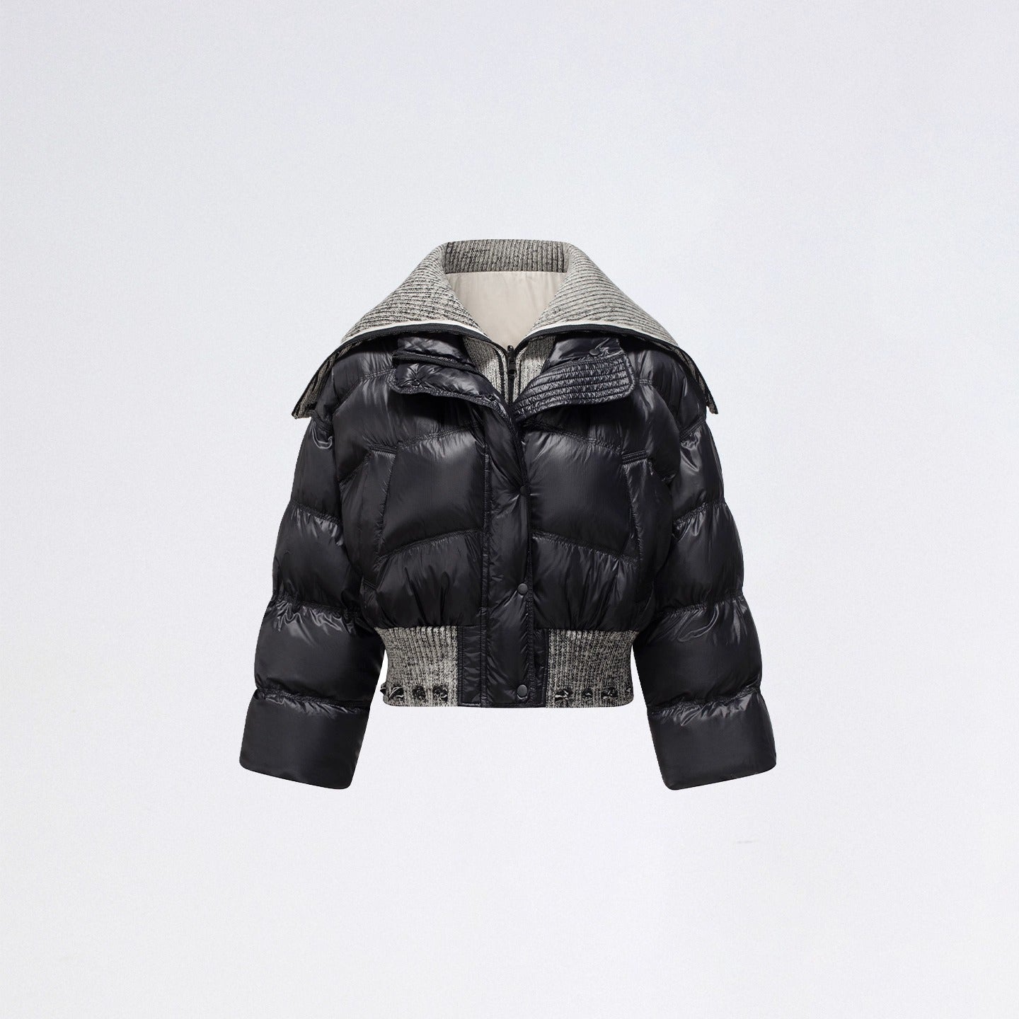 Reversible Knit Lapel Down Jacket