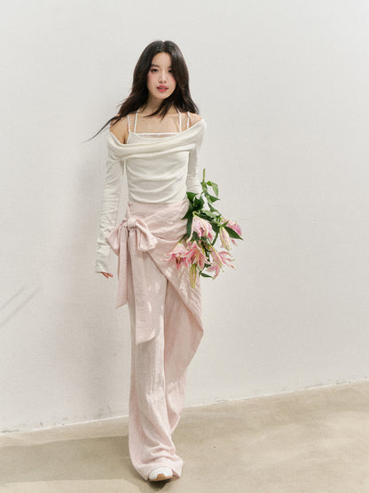Creamy Pink Apron-Designed Sun-Protective Pants - CHINASQUAD