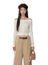 Striped Knit One-Shoulder Top - CHINASQUAD