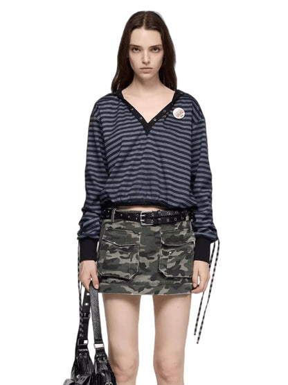 Rhinestone Back Hoodie T-Shirt