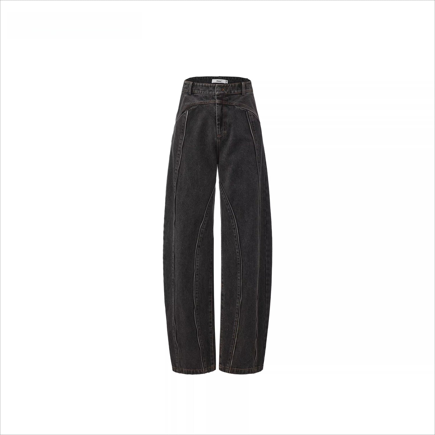 Panelled Curved-Leg Denim Jeans