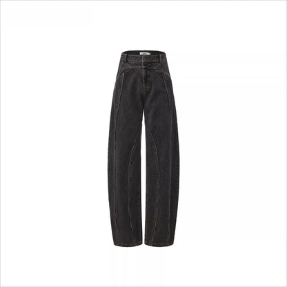 Panelled Curved-Leg Denim Jeans