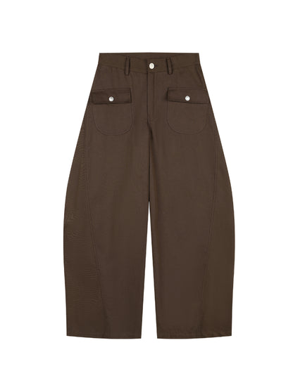 Two-Tone Flared Wide-Leg Pants