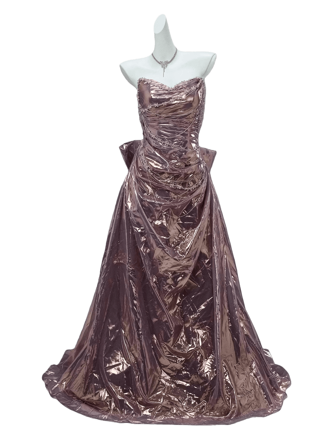 Iridescent Candy-Film Sculpted Couture Gown