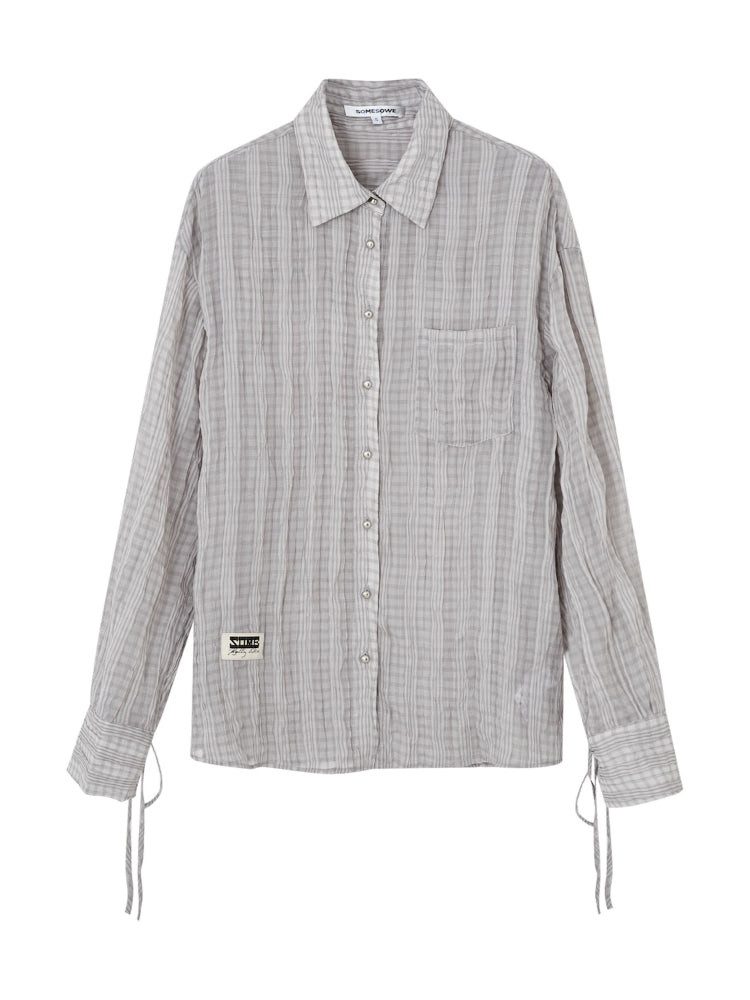 Plaid Sheer Mesh Shirt Jacket