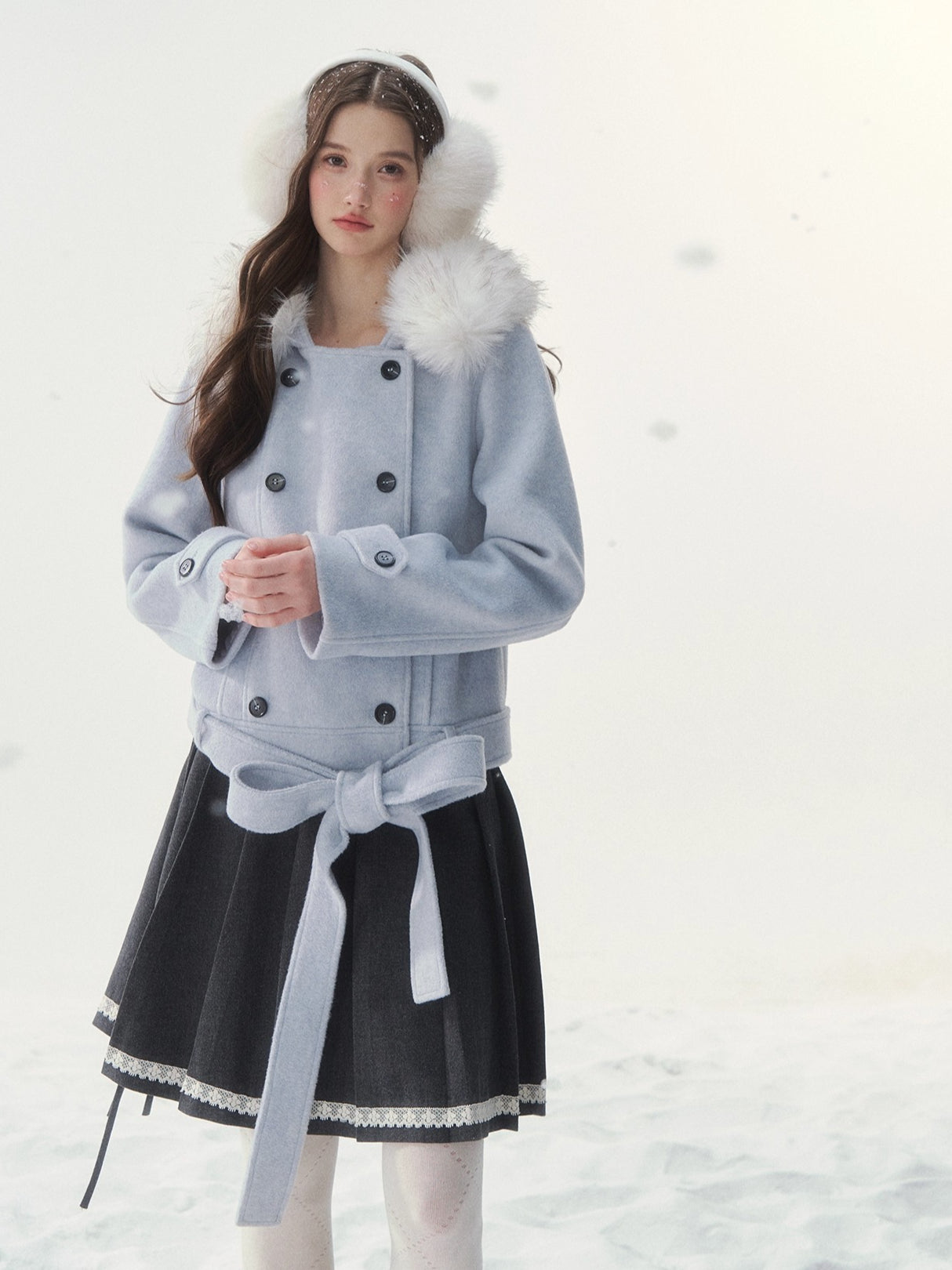 Vintage Double-Breasted Wool-Blend Jacket