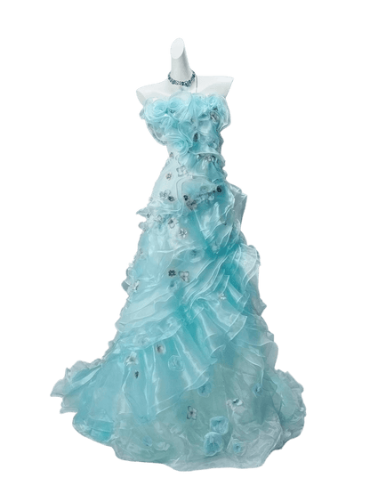 Azure “Bluefin Princess” Cascading Organza Couture Gown