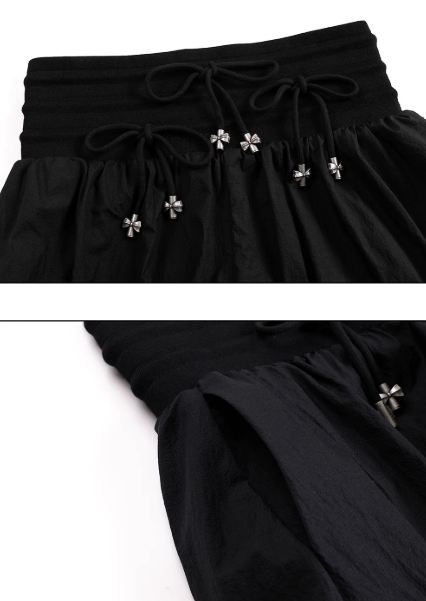 High-Waisted Bow Pantskirt In Black